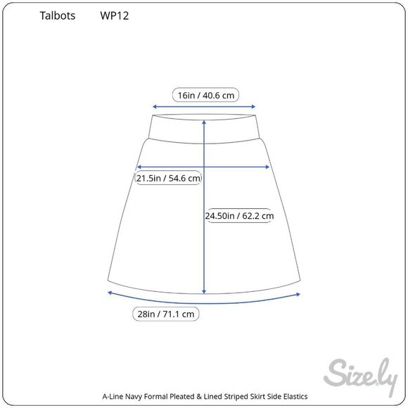 Talbots Womens Petite A-Line Striped Skirt Pleats Lined 12WP Navy Green Stripes - Picture 6 of 6